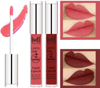MI FASHION 100% Veg Matte Liquid Lip Gloss Lipstick Waterproof, Long Lasting Set of 2 -(6 ml, Peach Liquid Lipstick,Coast Brown Lip Gloss)
MI FASHION 100% Veg Matte Liquid Lip Gloss Lipstick Waterproof, Long Lasting Set of 2 -(6 ml, Peach Liquid Lipstick,Coast Brown Lip Gloss)