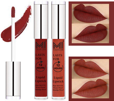MI FASHION 100% Veg Matte Made in India Liquid Lip Gloss Lipstick Waterproof, Long Lasting Set of 2 -(6 ml, Coast Brown Liquid Lipstick,Brick Red Lip Gloss)
MI FASHION 100% Veg Matte Made in India Liquid Lip Gloss Lipstick Waterproof, Long Lasting Set of 2 -(6 ml, Coast Brown Liquid Lipstick,Brick Red Lip Gloss)