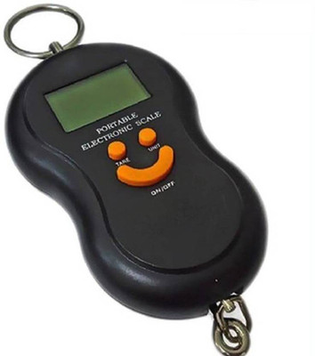 Rorian Portable 50kg-Digital Kitchen Luggage Hanging LED Smiley Weighing Scale(Black)