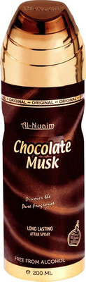 Al Nuaim CHOCOLATE MUSK LONGLASTING PERFUME SPRAY ALCOHOL FREE Deodorant Spray - For Men & Women(200 ml)
Al Nuaim CHOCOLATE MUSK LONGLASTING PERFUME SPRAY ALCOHOL FREE Deodorant Spray - For Men & Women(200 ml)