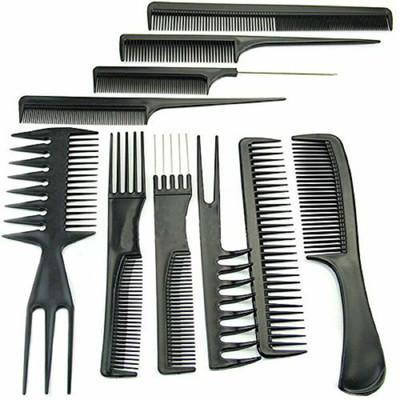 GLAN Home And Salon Use Hair Combs Set For Men And Women, 10 Pcs, Black, Pack Of 1
GLAN Home And Salon Use Hair Combs Set For Men And Women, 10 Pcs, Black, Pack Of 1