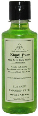 Khadi Pure Aloevera with Scrub Herbal SLS-Paraben Free Face Wash(210 ml)