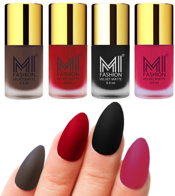 MI Fashion Premium Quality Dull Velvet Matte Nail Polish Duo Pont Flat Brush Exclusive Combo Coffee,Tomato Red,Black,Pink(Pack of 4)
MI Fashion Premium Quality Dull Velvet Matte Nail Polish Duo Pont Flat Brush Exclusive Combo Coffee,Tomato Red,Black,Pink(Pack of 4)