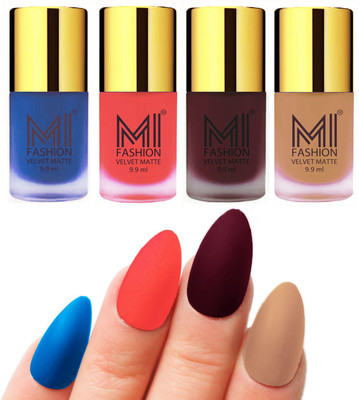 MI Fashion Premium Quality Dull Velvet Matte Nail Polish Duo Pont Flat Brush Exclusive Combo Navy Blue,Neon Orange,Red Wine,Nude(Pack of 4)
MI Fashion Premium Quality Dull Velvet Matte Nail Polish Duo Pont Flat Brush Exclusive Combo Navy Blue,Neon Orange,Red Wine,Nude(Pack of 4)