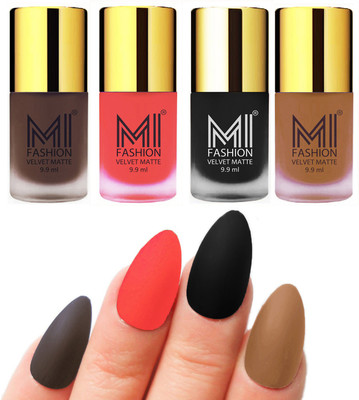 MI Fashion Premium Quality Dull Velvet Matte Nail Polish Duo Pont Flat Brush Exclusive Combo Coffee,Neon Orange,Black,Dark Nude(Pack of 4)
MI Fashion Premium Quality Dull Velvet Matte Nail Polish Duo Pont Flat Brush Exclusive Combo Coffee,Neon Orange,Black,Dark Nude(Pack of 4)