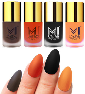 MI Fashion Premium Quality Dull Velvet Matte Nail Polish Duo Pont Flat Brush Exclusive Combo Coffee,Orange,Black,Saffron Orange(Pack of 4)
MI Fashion Premium Quality Dull Velvet Matte Nail Polish Duo Pont Flat Brush Exclusive Combo Coffee,Orange,Black,Saffron Orange(Pack of 4)
