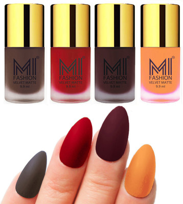 MI Fashion Premium Quality Dull Velvet Matte Nail Polish Duo Pont Flat Brush Exclusive Combo Coffee,Tomato Red,Wine,Saffron Orange(Pack of 4)
MI Fashion Premium Quality Dull Velvet Matte Nail Polish Duo Pont Flat Brush Exclusive Combo Coffee,Tomato Red,Wine,Saffron Orange(Pack of 4)
