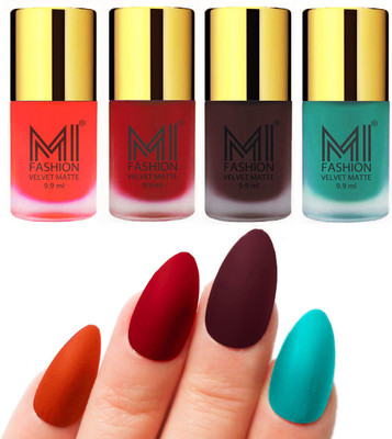 MI Fashion Premium Quality Dull Velvet Matte Nail Polish Duo Pont Flat Brush Exclusive Combo Orange,Tomato Red,Wine,Sky Blue(Pack of 4)
MI Fashion Premium Quality Dull Velvet Matte Nail Polish Duo Pont Flat Brush Exclusive Combo Orange,Tomato Red,Wine,Sky Blue(Pack of 4)