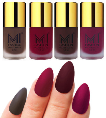MI Fashion Premium Quality Dull Velvet Matte Nail Polish Duo Pont Flat Brush Exclusive Combo Coffee,Mauve,Wine,Magenta(Pack of 4)
MI Fashion Premium Quality Dull Velvet Matte Nail Polish Duo Pont Flat Brush Exclusive Combo Coffee,Mauve,Wine,Magenta(Pack of 4)
