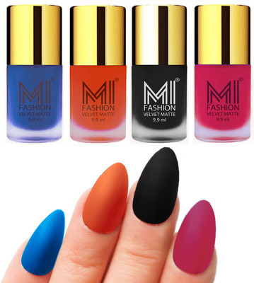MI Fashion Premium Quality Dull Velvet Matte Nail Polish Duo Pont Flat Brush Exclusive Combo Navy Blue,Orange,Black,Pink(Pack of 4)
MI Fashion Premium Quality Dull Velvet Matte Nail Polish Duo Pont Flat Brush Exclusive Combo Navy Blue,Orange,Black,Pink(Pack of 4)