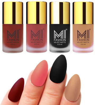 MI Fashion Premium Quality Dull Velvet Matte Nail Polish Duo Pont Flat Brush Exclusive Combo Red,Light Peach,Black,Nude(Pack of 4)
MI Fashion Premium Quality Dull Velvet Matte Nail Polish Duo Pont Flat Brush Exclusive Combo Red,Light Peach,Black,Nude(Pack of 4)