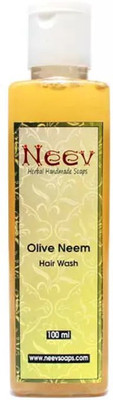 Neev Herbal Handmade Soaps Olive Neem Hair Wash - For Clean and Glossy Hair, 200 ml(100 ml)