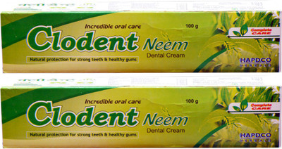 HAPDCO CLODENT NEEM DENTAL CREAM-NATURAL PROTECTION FOR STRONG TEETH & NATURAL GUMS(PACK OF 2) Toothpaste(200 g, Pack of 2)
HAPDCO CLODENT NEEM DENTAL CREAM-NATURAL PROTECTION FOR STRONG TEETH & NATURAL GUMS(PACK OF 2) Toothpaste(200 g, Pack of 2)