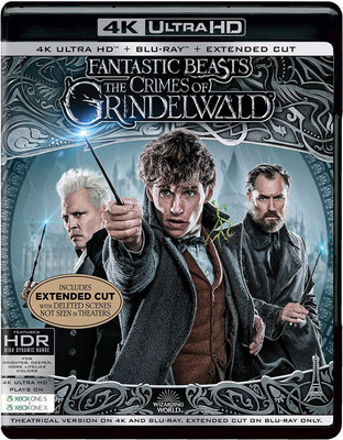 Fantastic Beasts: The Crimes of Grindelwald (4K UHD + HD + Extended Cut) (3-Disc)(4K(UHD) Blu-ray English)