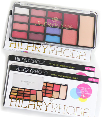 Hilary Rhoda 12 Eyeshadow + 1 blush + 1 highlight + 1 Compect powder-01