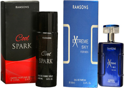 RAMSONS EXTREME SKY PERFUME 100 ML+ COOL SPARK PERFUME 100 ML Eau de Parfum - 100 ml(For Men & Women)
RAMSONS EXTREME SKY PERFUME 100 ML+ COOL SPARK PERFUME 100 ML Eau de Parfum - 100 ml(For Men & Women)