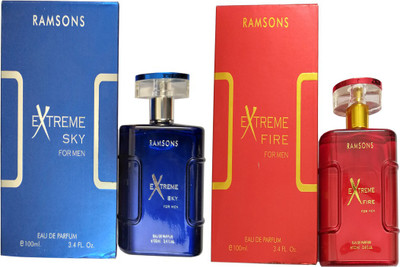 RAMSONS 1EXTREME FIRE PERFUME 100 ML+1 EXTREME SKY PERFUME 100 ML Eau de Parfum - 100 ml(For Men & Women)
RAMSONS 1EXTREME FIRE PERFUME 100 ML+1 EXTREME SKY PERFUME 100 ML Eau de Parfum - 100 ml(For Men & Women)