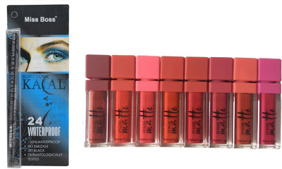 Miss Boss kb long lasting matte lipgloss (64 g, red), 24hr Waterproof Makeover Kajal (black) combo(Set of 2)
Miss Boss kb long lasting matte lipgloss (64 g, red), 24hr Waterproof Makeover Kajal (black) combo(Set of 2)
