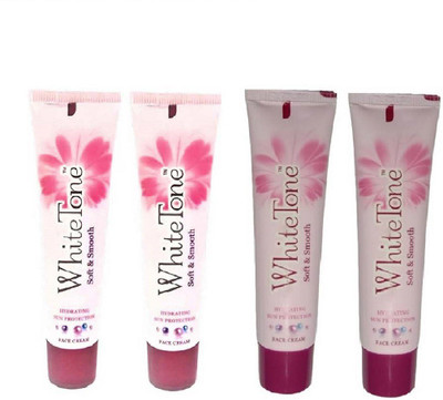 White Tone Sun Protection Soft & Smooth 50g +25g pack of 2+2(150 ml) 
White Tone Sun Protection Soft & Smooth 50g +25g pack of 2+2(150 ml)