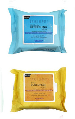 Swiss Beauty Night Calming Refreshing Wipes With natural Chamomile Extract and Oil Free Sunscreen Wipes With Apple & Honey Extract Makeup Remover(100 g)
Swiss Beauty Night Calming Refreshing Wipes With natural Chamomile Extract and Oil Free Sunscreen Wipes With Apple & Honey Extract Makeup Remover(100 g)