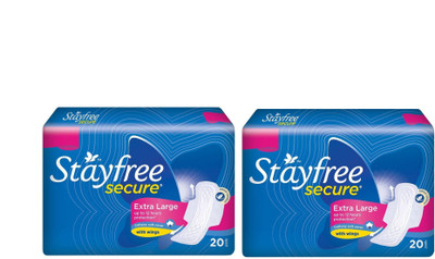 Stayfree Secure 20+20 Pad Sanitary Pad(Pack of 2)