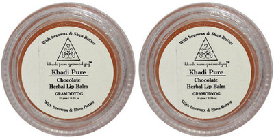 Khadi Pure Herbal Chocolate Lip Balm - 10g (Set of 2)(Pack of: 2, 20 g)
