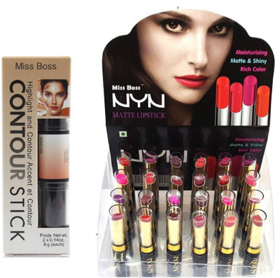 Miss Boss matte long lasting lipstick and kb contour stick 2 in 1 Concealer combo(Set of 2)
Miss Boss matte long lasting lipstick and kb contour stick 2 in 1 Concealer combo(Set of 2)