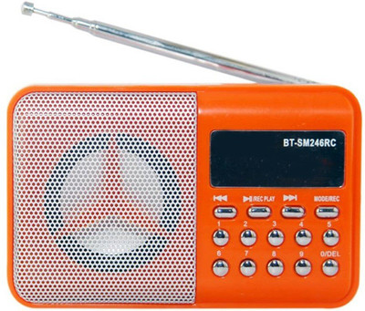 Fangtooth BT- SM246 Portable Fm radio with Digital Display Support USB Pen-drive, Memory Card, Aux in and Recording FM Radio(Orange)
Fangtooth BT- SM246 Portable Fm radio with Digital Display Support USB Pen-drive, Memory Card, Aux in and Recording FM Radio(Orange)