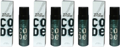 Wild Stone STEEL ( PACK OF 4) Perfume Body Spray - For Men(120 ml, Pack of 4)
