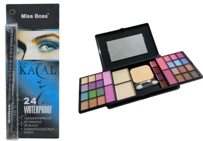 Miss Boss fashion makeup kit and 24hr Waterproof Makeover Kajal (black) combo(Set of 2)
Miss Boss fashion makeup kit and 24hr Waterproof Makeover Kajal (black) combo(Set of 2)