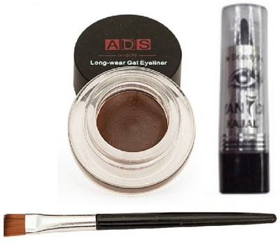 ADS Mesmerizing brown eyeliner & kajal 10 g(Brown, Black)