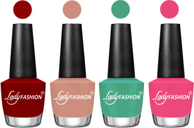 Lady Fashion Most Alluring High Gloss Effect Matte Nail Polish Combo ( Set of 4 ) Blood Red , Nude, Green, Bright Pink(Pack of 4)
Lady Fashion Most Alluring High Gloss Effect Matte Nail Polish Combo ( Set of 4 ) Blood Red , Nude, Green, Bright Pink(Pack of 4)
