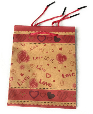 Map Gift Paper Bag (Pack of 25) Multipurpose Bag(Brown, Red, Maroon, 6 inch)
