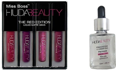 Miss Boss hb foundation primer 30ml and huda lipstick red edition 16 ml (set of 4) combo(Set of 2)
Miss Boss hb foundation primer 30ml and huda lipstick red edition 16 ml (set of 4) combo(Set of 2)