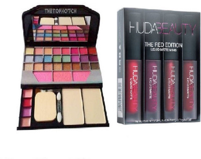 TheTopNotch Makeup Kit 6155 and Huda Beauty Liquid matte lipstick - Red edition (set of 4)
TheTopNotch Makeup Kit 6155 and Huda Beauty Liquid matte lipstick - Red edition (set of 4)