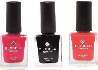 Elenblu Lilac Fling, Black Shadow & California Coral - (9.9ml Each) Matte Nail Polish(Pack of 3)
Elenblu Lilac Fling, Black Shadow & California Coral - (9.9ml Each) Matte Nail Polish(Pack of 3)