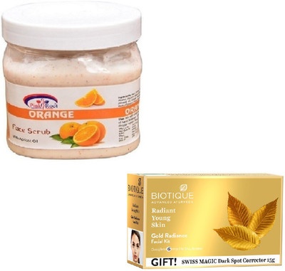 Pink Root ORANGE SCRUB 400GM WITH BIOTIQUE GOLD RADIANCE FACIAL KIT 65GM(Set of 2)
Pink Root ORANGE SCRUB 400GM WITH BIOTIQUE GOLD RADIANCE FACIAL KIT 65GM(Set of 2)