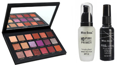 Miss Boss hb desert dusk palette eyeshadow and kb HD STUDIO PROFESSIONAL PREP+SET MAKEUP COMBO (1 PRIMER 1 FIXER) (Set of 2) Primer - 100 ml combo(Set of 2)
Miss Boss hb desert dusk palette eyeshadow and kb HD STUDIO PROFESSIONAL PREP+SET MAKEUP COMBO (1 PRIMER 1 FIXER) (Set of 2) Primer - 100 ml combo(Set of 2)
