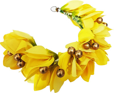 LEYSIN Hair Gajra Accessories For Women And Girls Bun(Yellow)