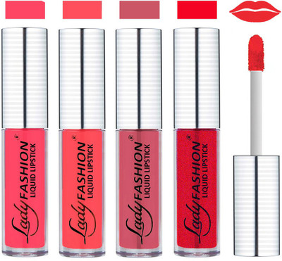 Lady Fashion College Girls Sensational Matte Kiss Proof Liquid Lipstick(Wintage Tempting, Rose Down, Mistry Vale, Fuchsia Heavan)
Lady Fashion College Girls Sensational Matte Kiss Proof Liquid Lipstick(Wintage Tempting, Rose Down, Mistry Vale, Fuchsia Heavan)