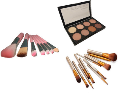 Miss Boss hk pack of 7 pink brushes and kb concealer kit + nk pack of 12 naked golden brushes combo(Set of 3)
Miss Boss hk pack of 7 pink brushes and kb concealer kit + nk pack of 12 naked golden brushes combo(Set of 3)