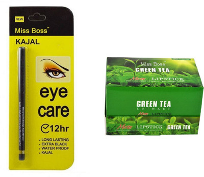 Miss Boss ads 24 green tea lipstick and waterproof patta kajal (black) combo(Set of 2)
Miss Boss ads 24 green tea lipstick and waterproof patta kajal (black) combo(Set of 2)