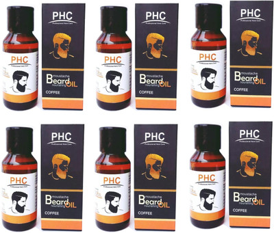 PHC Nourishing Coffee Beard Oil (60 ml) - Pack of 6 Hair Oil(60 ml)