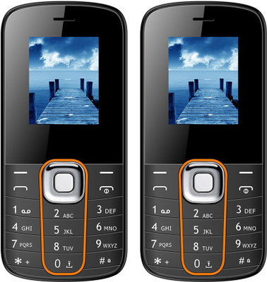 I Kall K301 Combo of Two Mobiles(Black&Orange$$Black&Orange)