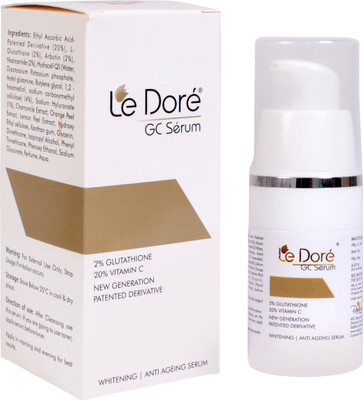 Le Dore GC Serum (Glutathione with 20% Vitamin C Patented Derivative) For Whitening & Anti Aeging(15 ml)
Le Dore GC Serum (Glutathione with 20% Vitamin C Patented Derivative) For Whitening & Anti Aeging(15 ml)