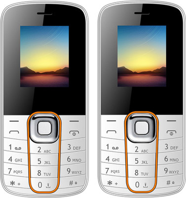 I Kall K301 Combo of Two Mobiles(White&Orange$$White&Orange)