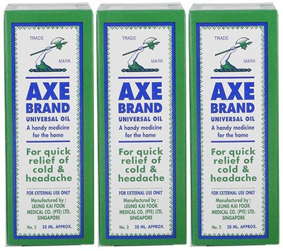 Axe Brand universal Oil 28ml Pack of 3 Quick Relief Oil Cold/Headachee/Blocked Nose/Insect Bite Liquid(28 ml)
Axe Brand universal Oil 28ml Pack of 3 Quick Relief Oil Cold/Headachee/Blocked Nose/Insect Bite Liquid(28 ml)