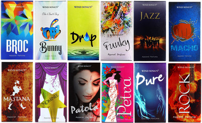 Wind Song's Unisex Apparel Perfume Macho Pure Patola Drop Funky Jazz Broc Bunny Mastana Nominee Rock Petra 10ml(Pack of 12) Perfume - 120 ml(For Men & Women)
Wind Song's Unisex Apparel Perfume Macho Pure Patola Drop Funky Jazz Broc Bunny Mastana Nominee Rock Petra 10ml(Pack of 12) Perfume - 120 ml(For Men & Women)