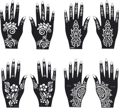 ivana's Henna Tattoo Stencil (Set for 8) Women Girls Hand Finger Body Paint Temporary Tattoo (Hands)(Hand, Body)
ivana's Henna Tattoo Stencil (Set for 8) Women Girls Hand Finger Body Paint Temporary Tattoo (Hands)(Hand, Body)