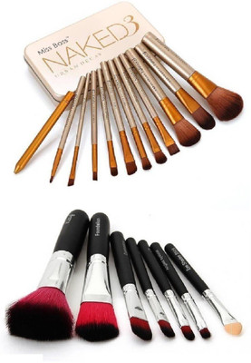 Miss Boss naked golden brushes (pack of 12) and hk professional black makeup brushes (pack of 7) combo(Set of 2)
Miss Boss naked golden brushes (pack of 12) and hk professional black makeup brushes (pack of 7) combo(Set of 2)